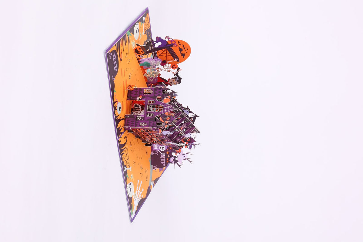 Halloween Elements Purple Flip Pop Up Card