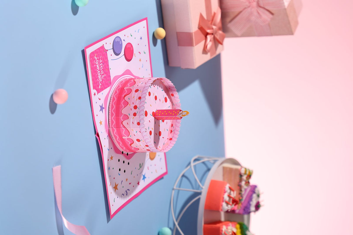 Pink Cake Birthday Greeting Card
