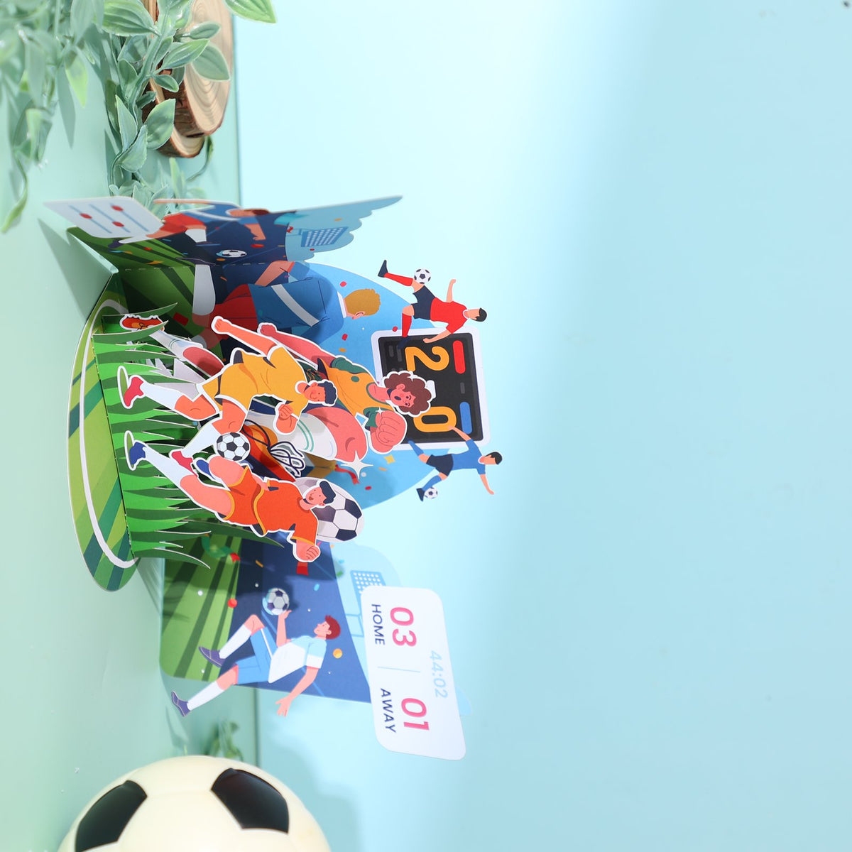 Soccer Party Double Door 3D Pop Up Card