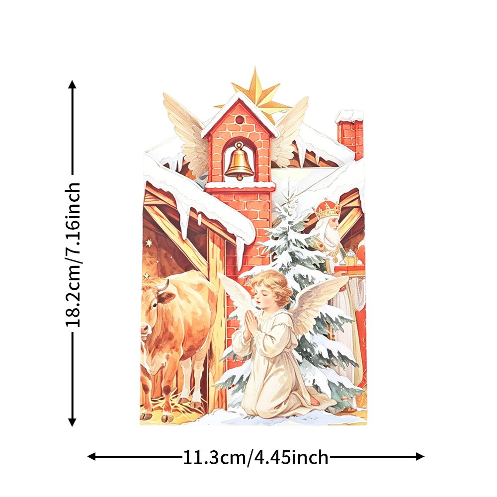 Vintage Nativity Double Door 3D Pop Up Card