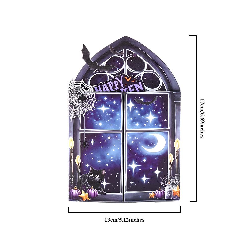 Halloween Black Cat Double Door Card