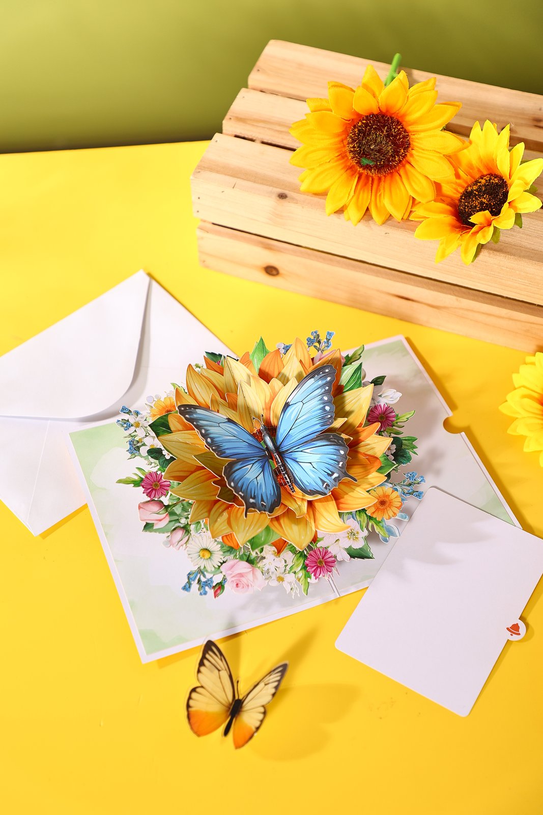 Sunflower Butterfly Greeting Card