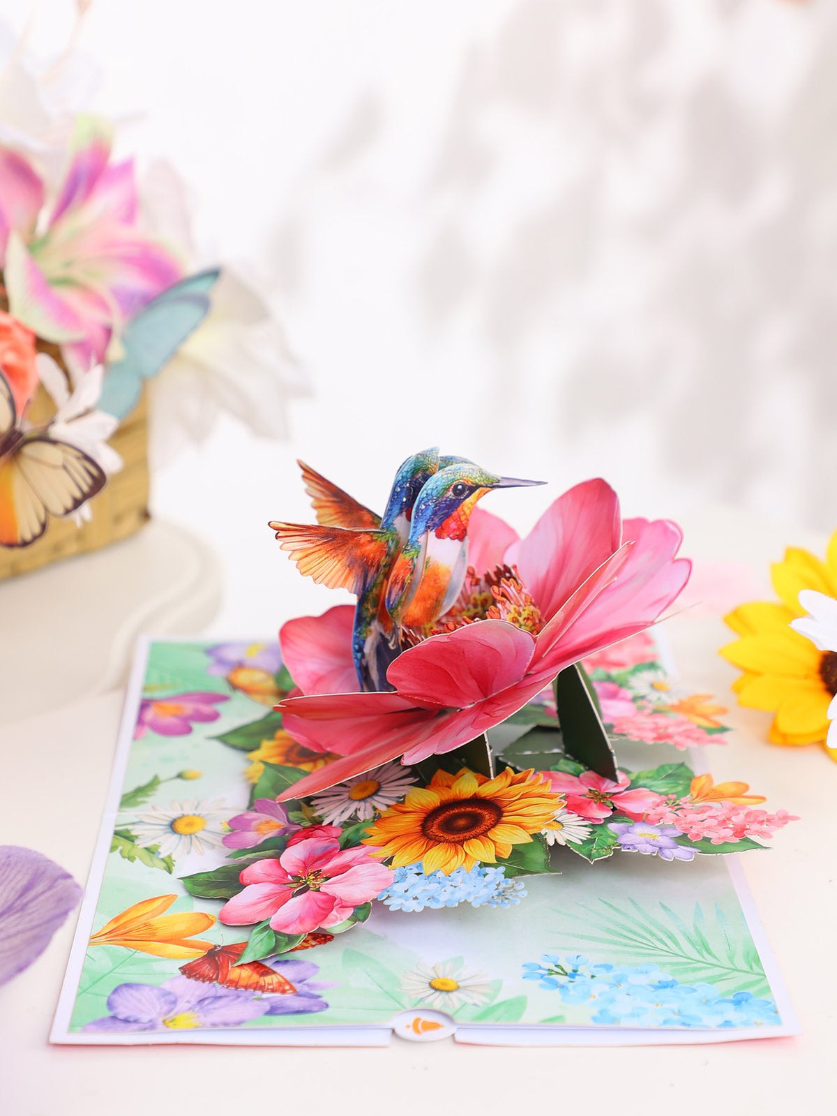 Floral Hummingbird 3D Pop Up Card