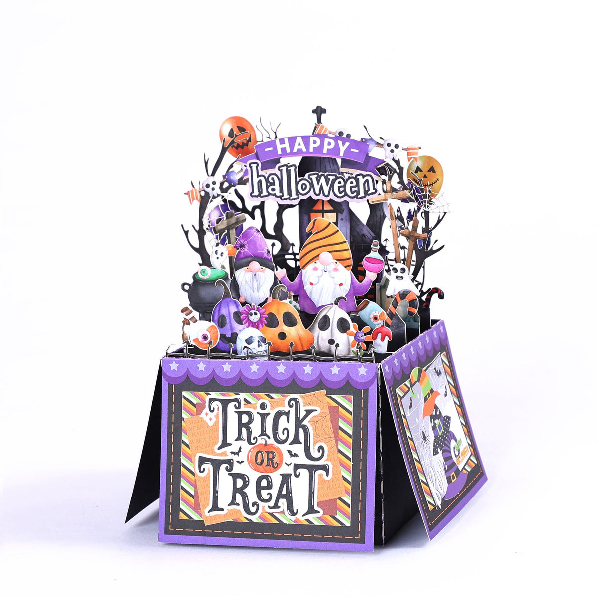 Halloween Gnome Box Purple Card