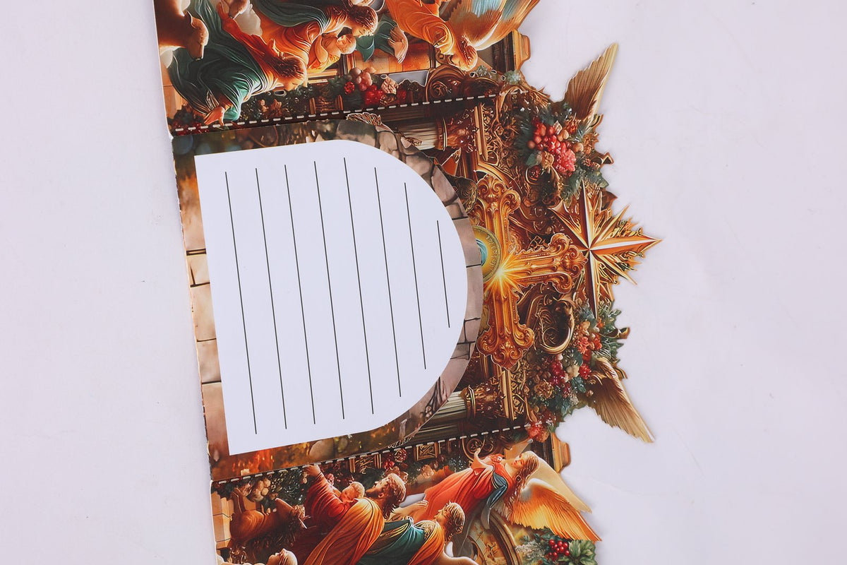 Gold Nativity Manger 3D Pop Up Card