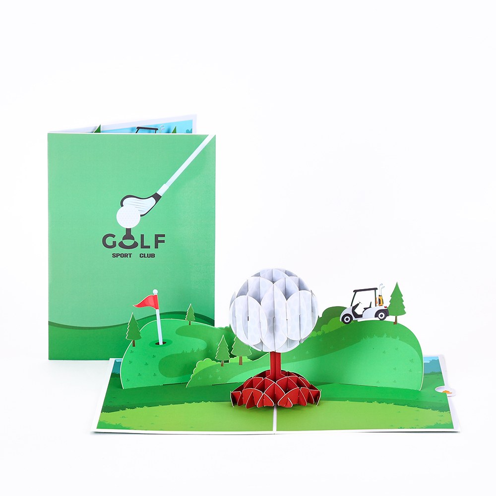 Golf Course 3D Pop Up Greeting Card