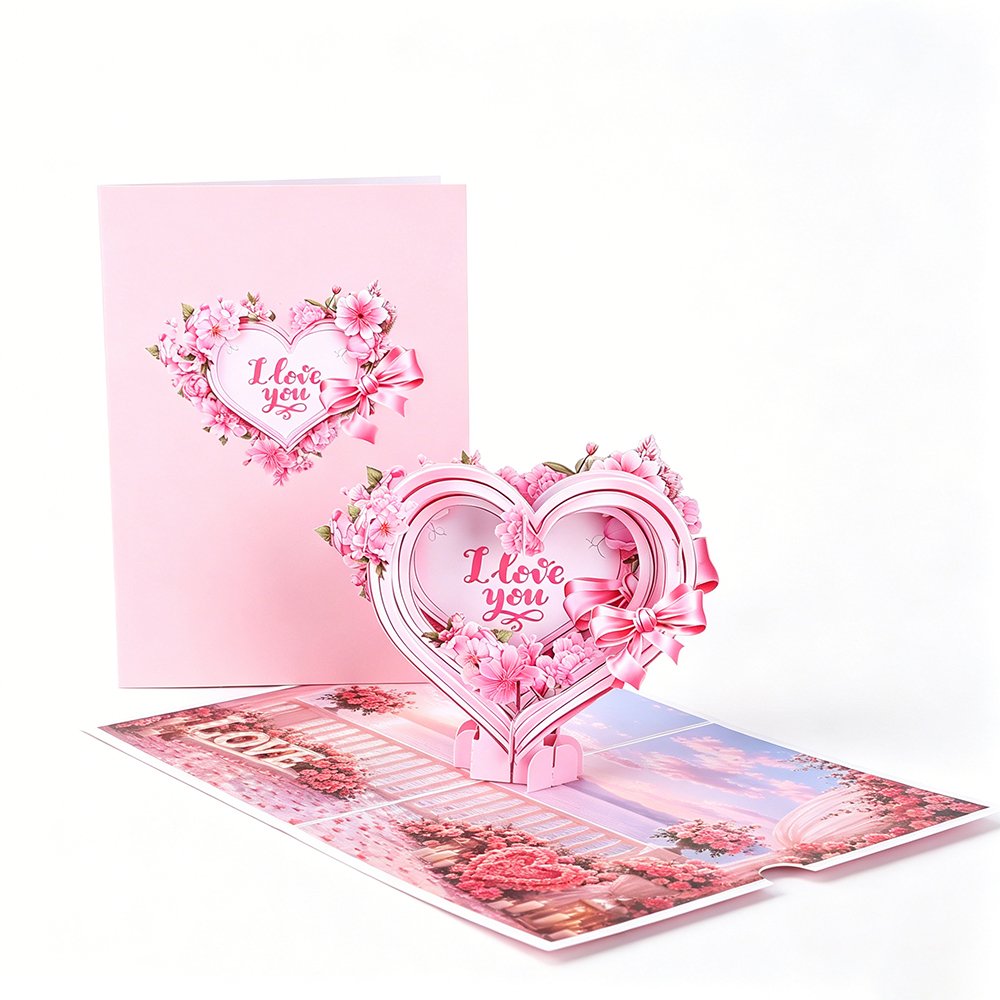 Heart Flower White Greeting Card