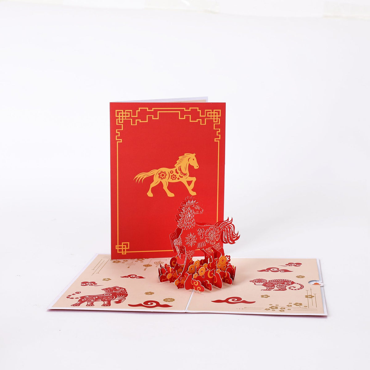Chinese Dragon Paper-Cut 3D Pop Up Card