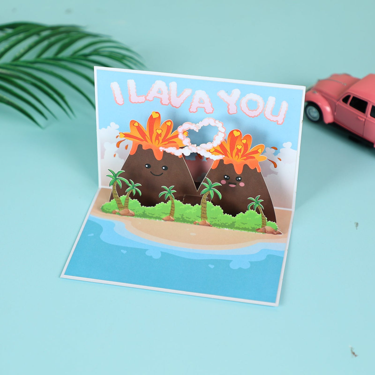 Love You Volcano 3D Pop Up Card
