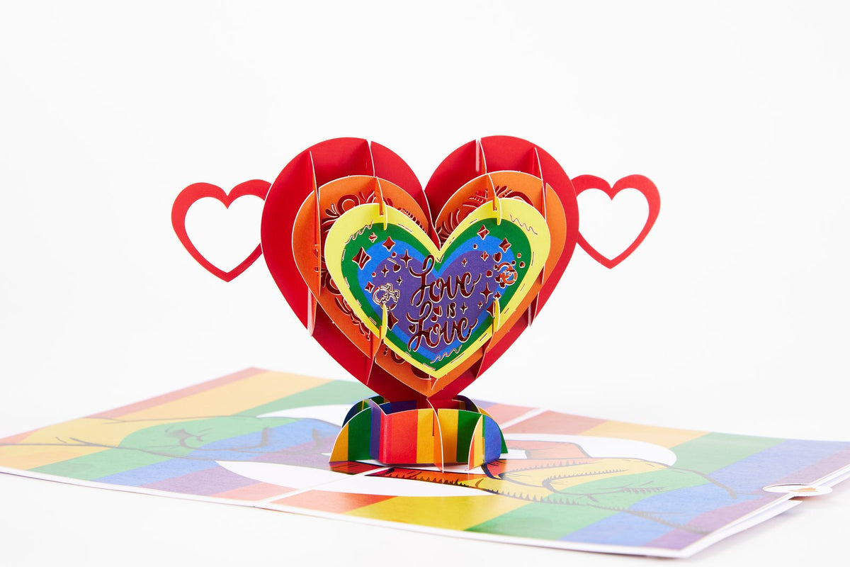 LGBT Pride Heart 3D Pop Up Card