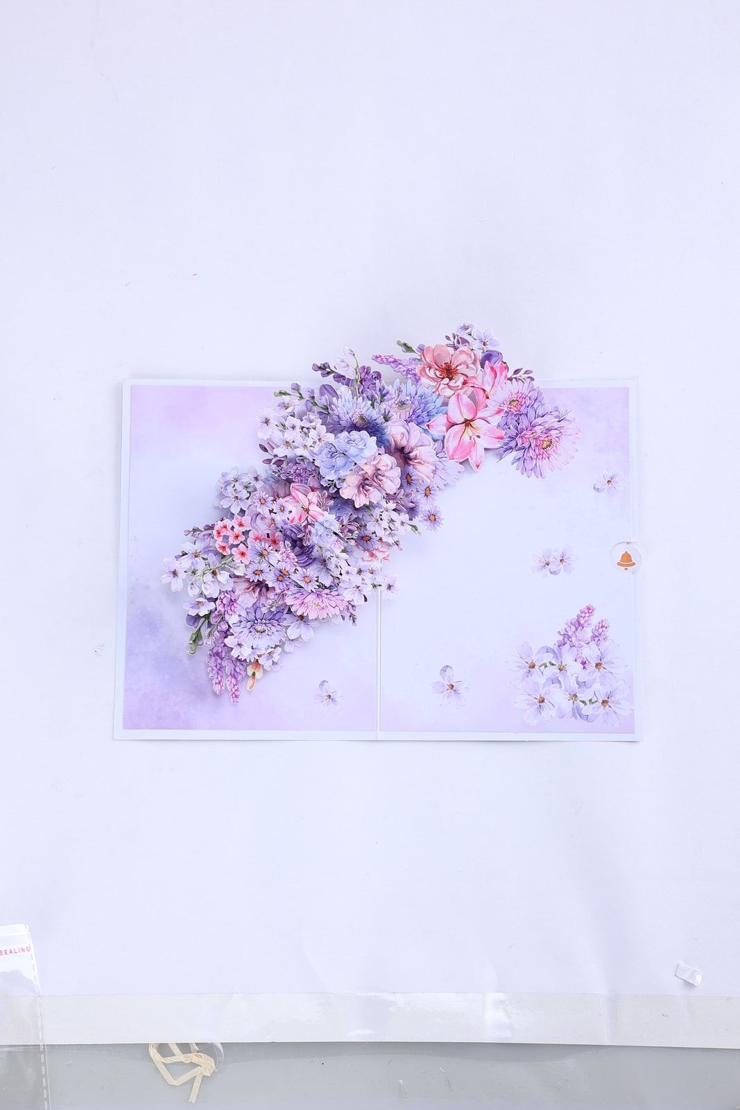 Purple Wedding Flower Bouquet Pop Up Card