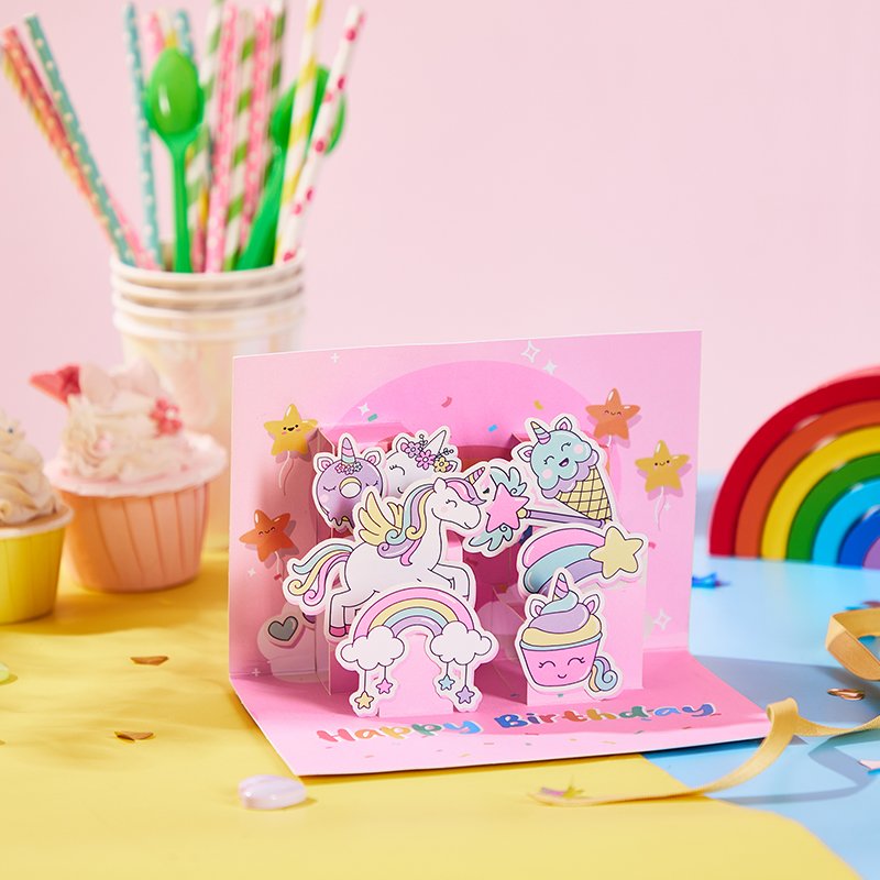 Unicorn Birthday Pop Up Card