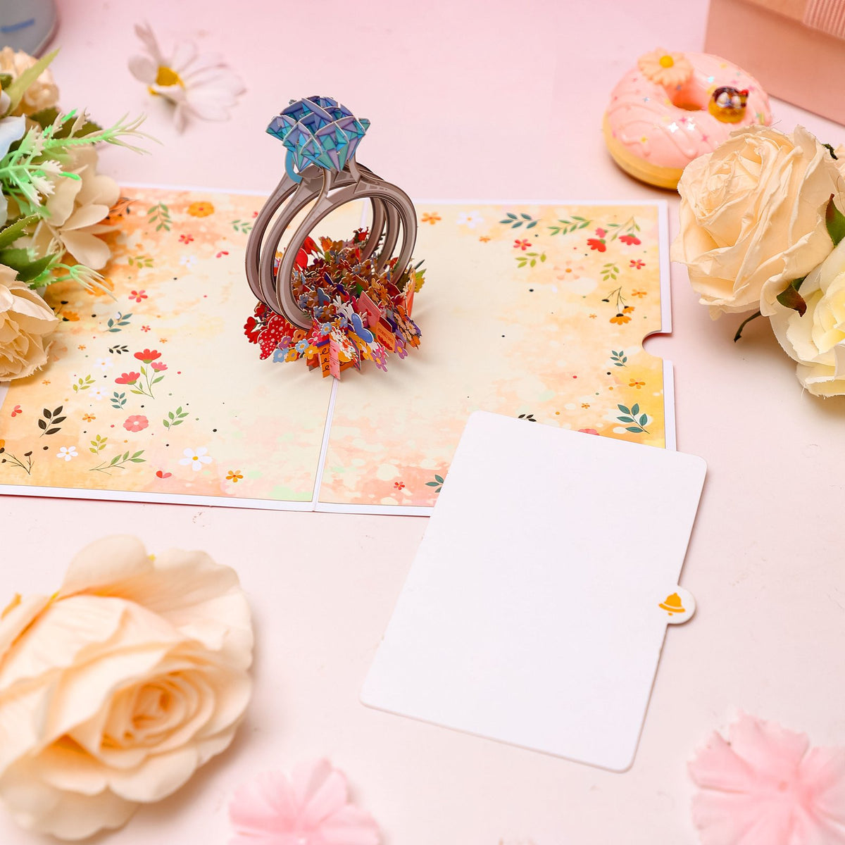 Blue Diamond Ring Proposal 3D Pop Up Card