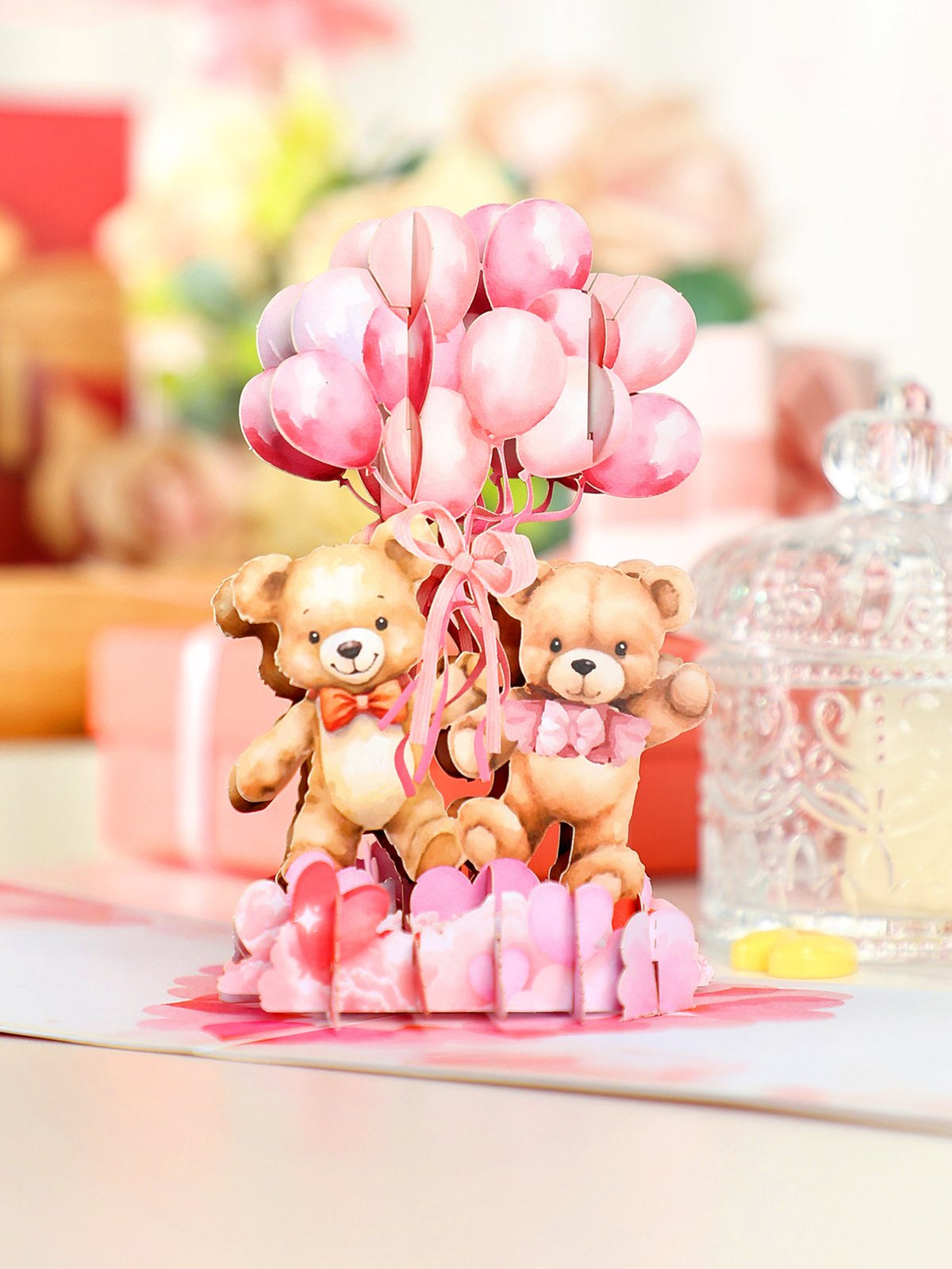 Couple Bear Balloon Greeting Card