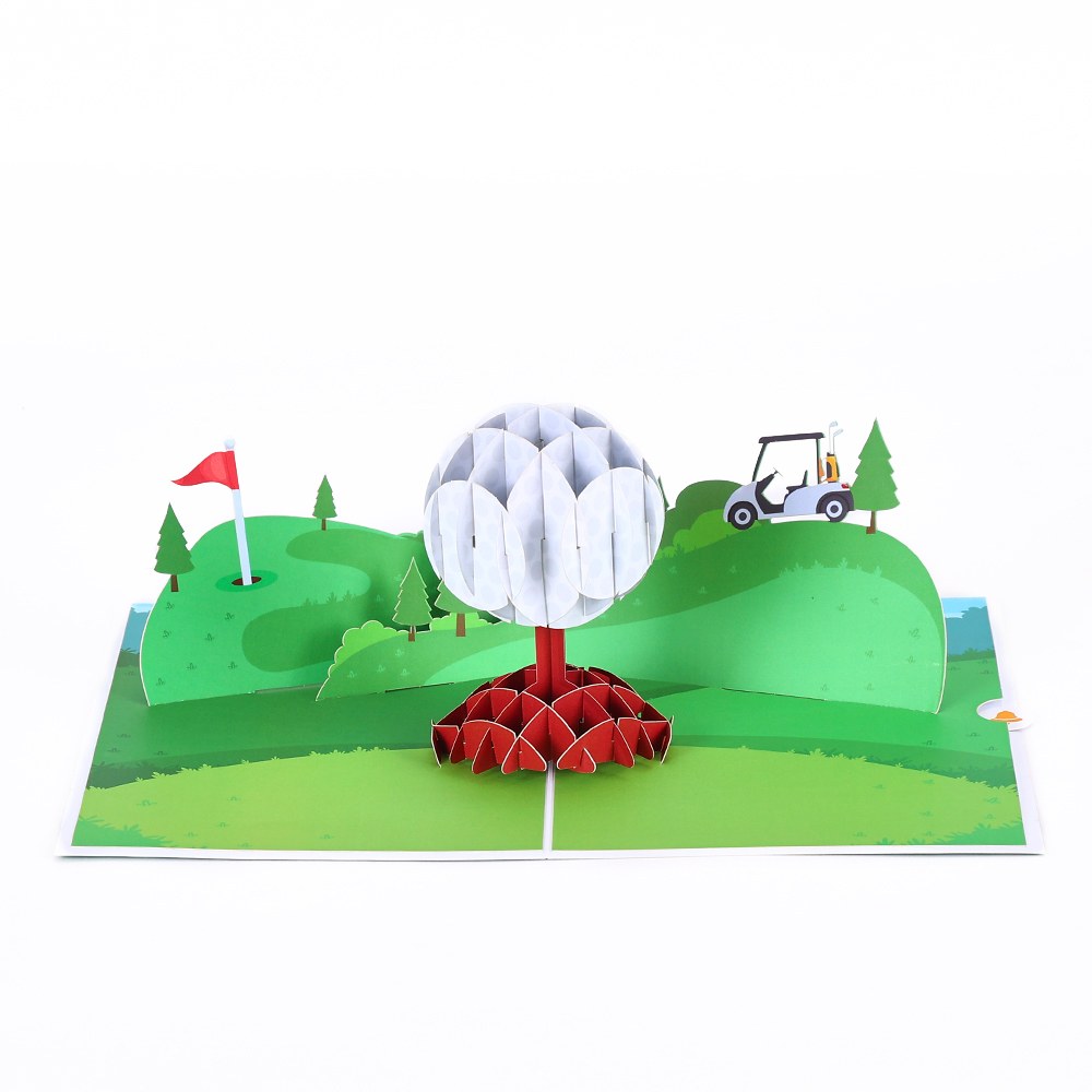 Golf Course 3D Pop Up Greeting Card