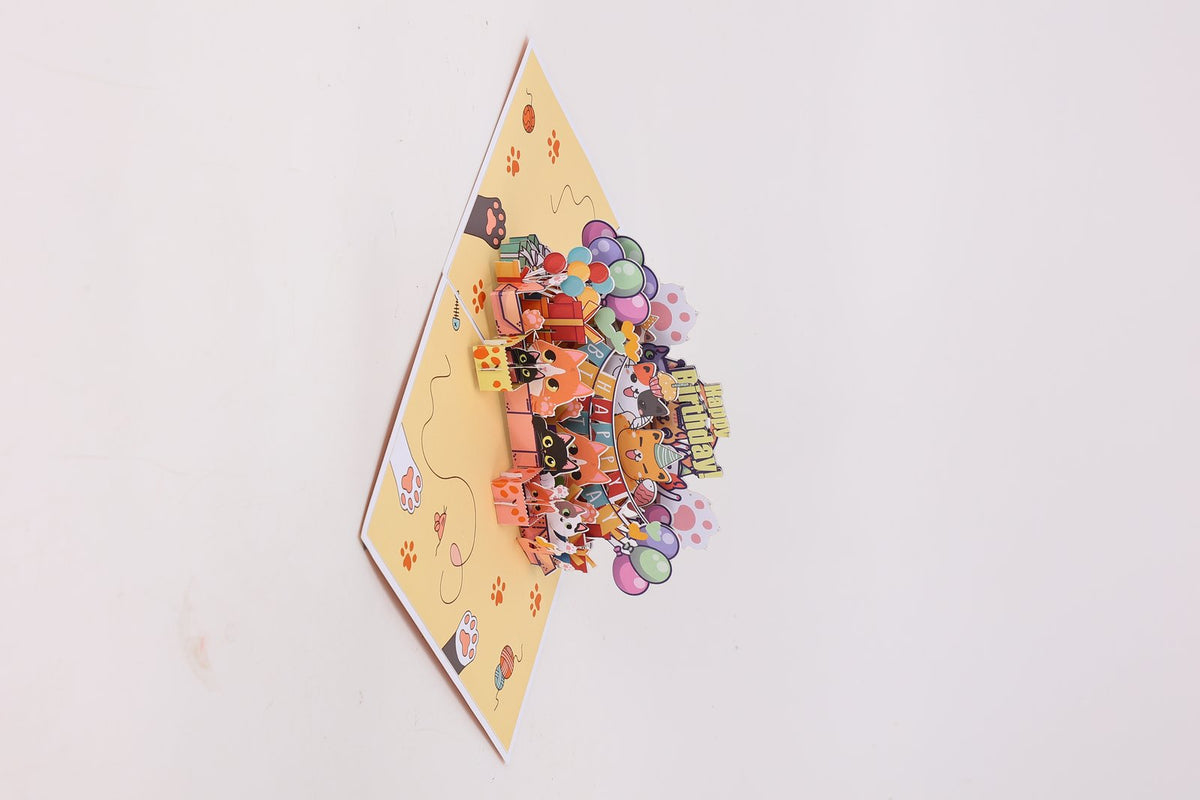 Birthday Cat 3D Pop Up Card