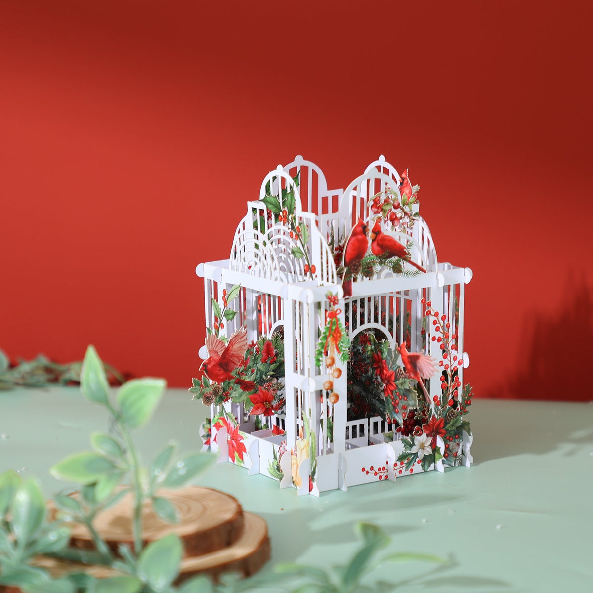 White Flower Arch Christmas Greeting Card