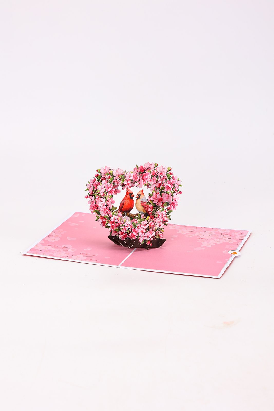 Cherry Blossom Bird Valentine's Day Greeting Card