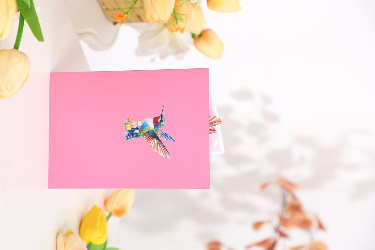 Tulip Hummingbird Greeting Card