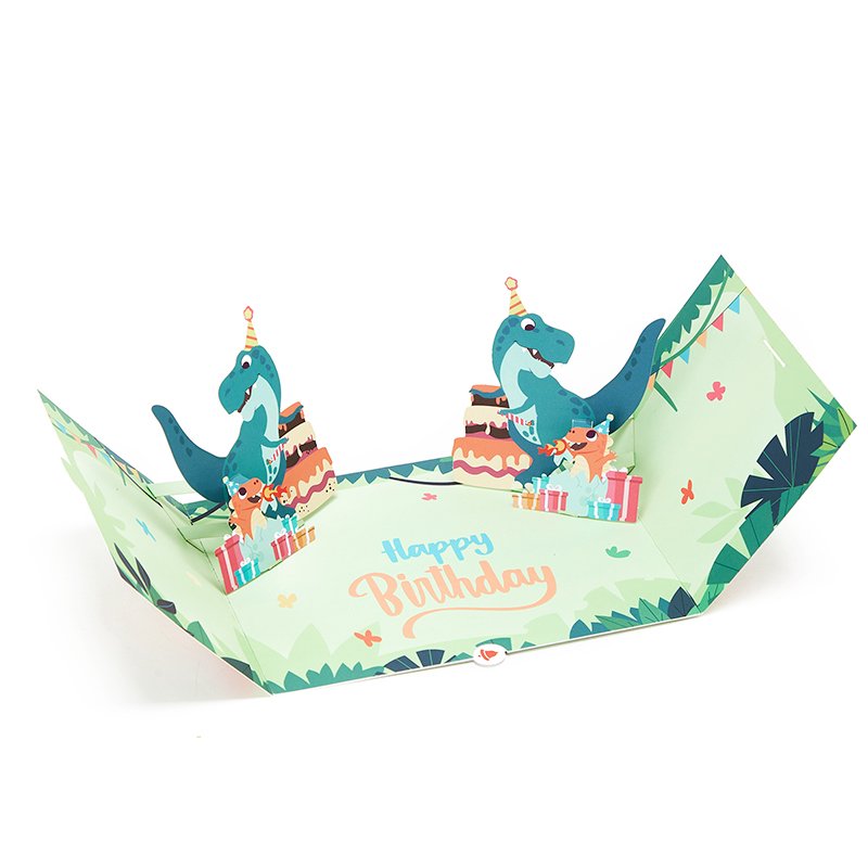 Double Door 3D Pop Up Card Dinosaur