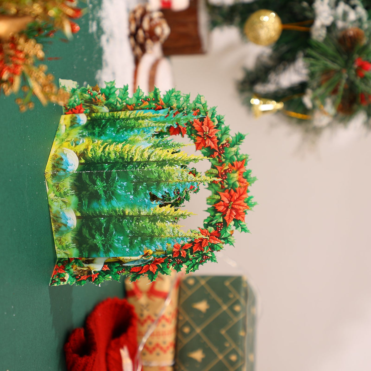 Nativity Poinsettia 3D Pop Up Card