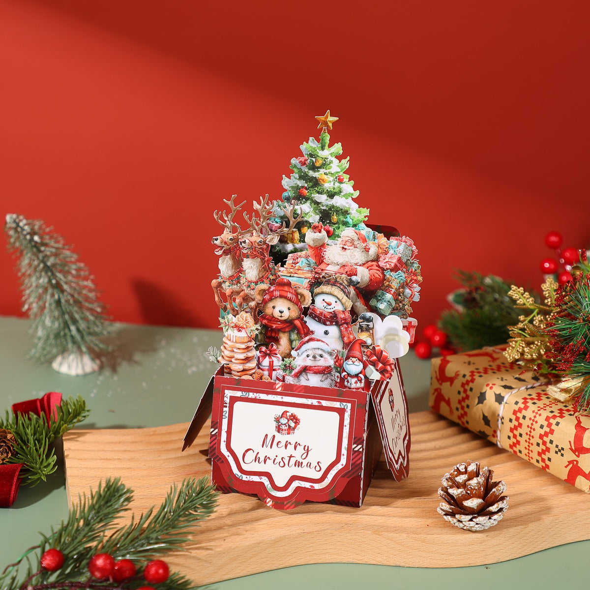 Christmas Gift Box Stack 3D Pop Up Card