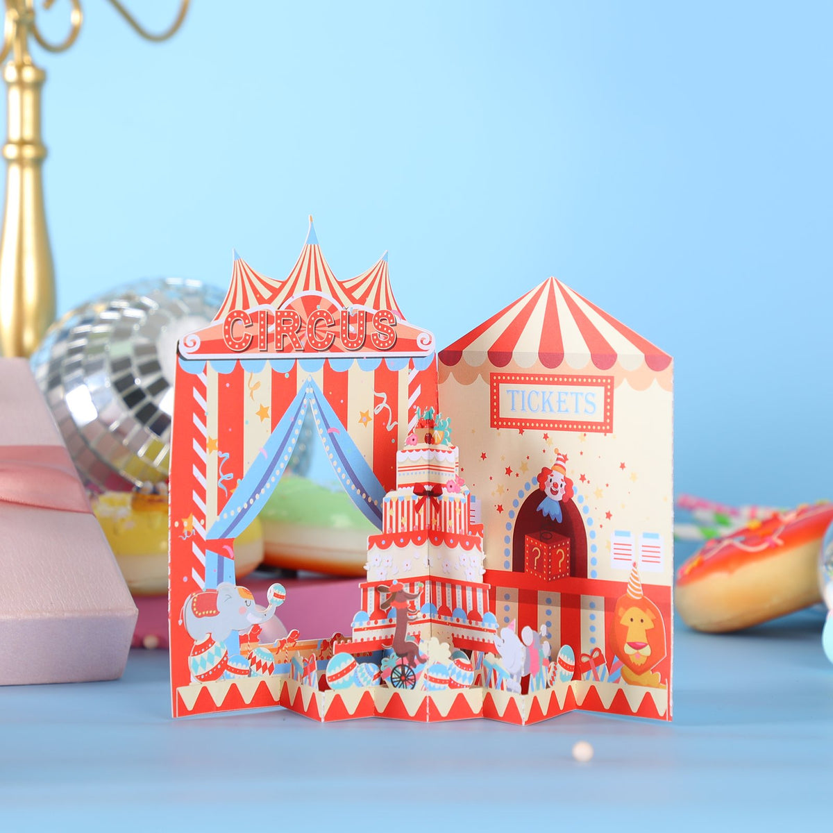 Circus Birthday Cake Greeting Card