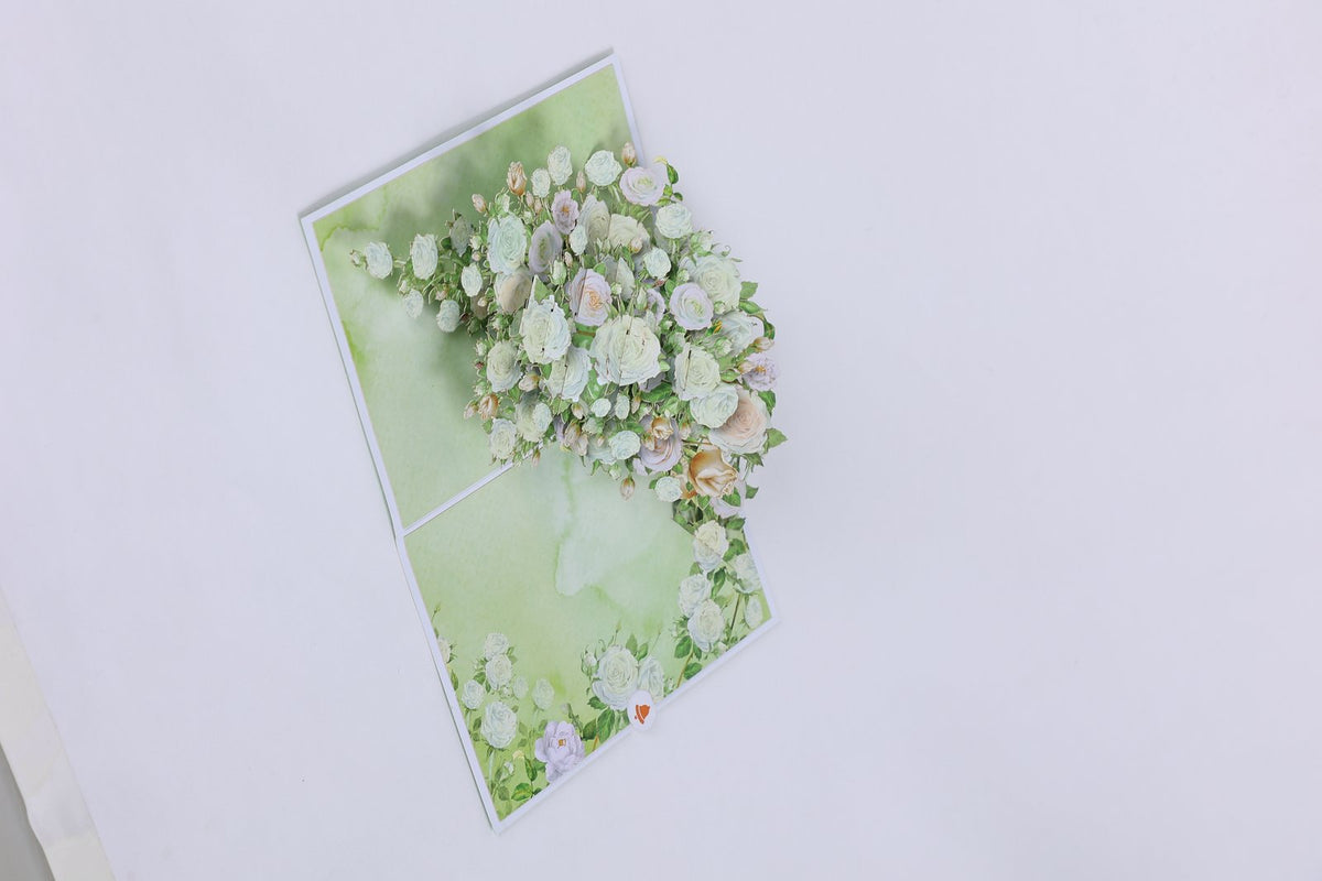 White Rose 3D Pop Up Card