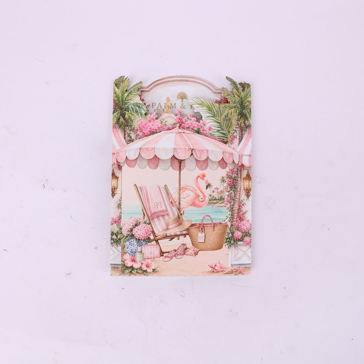 Girl Beach Flower Double Door Card