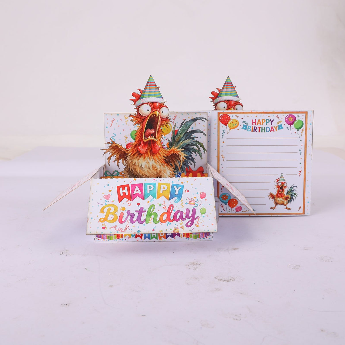Rooster Birthday Box Card