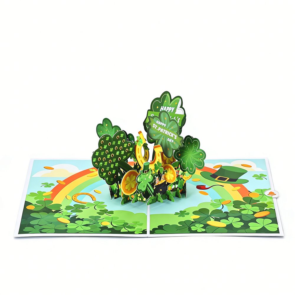 St. Patrick's Day Green Hat Flip Pop Up Card