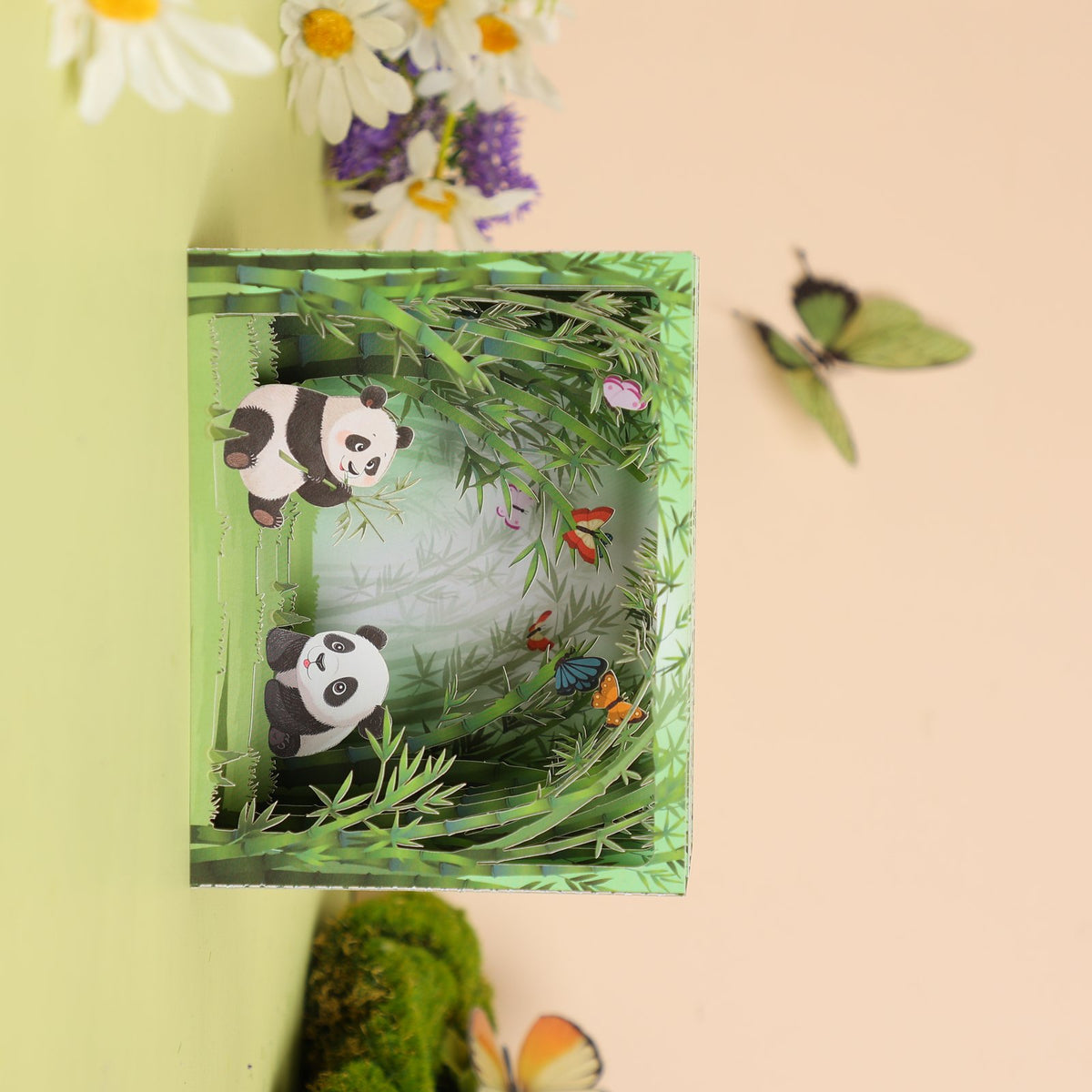 Panda Bamboo Grove 3D Pop Up Card