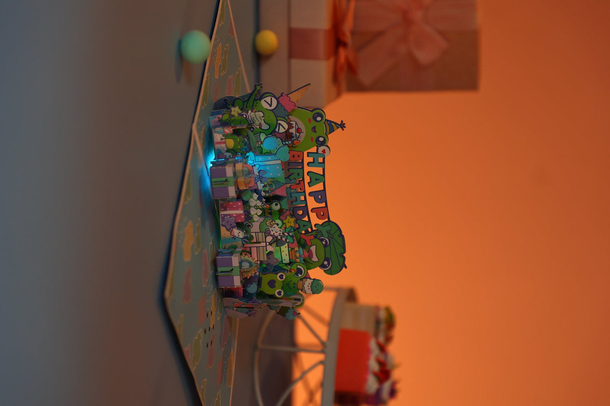 Birthday Frog Music 3D Pop Up Card