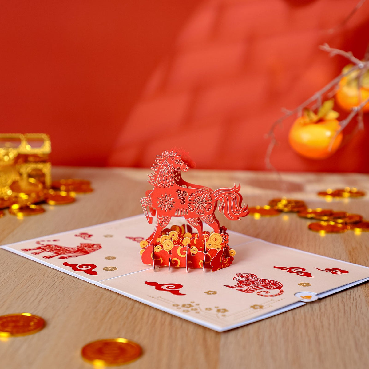 Red Horse 3D Pop Up Card