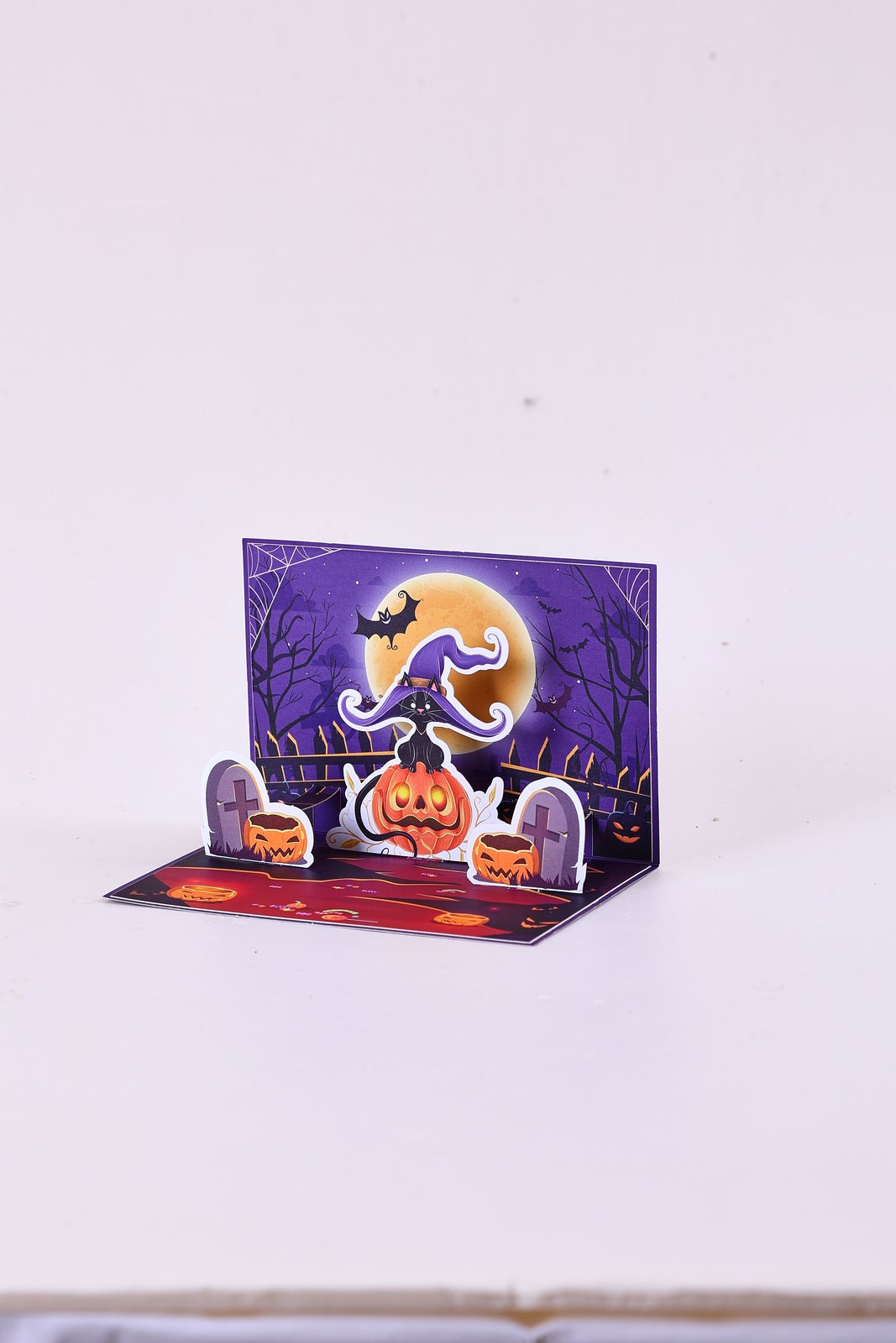 90° Cat Halloween Pop Up Card