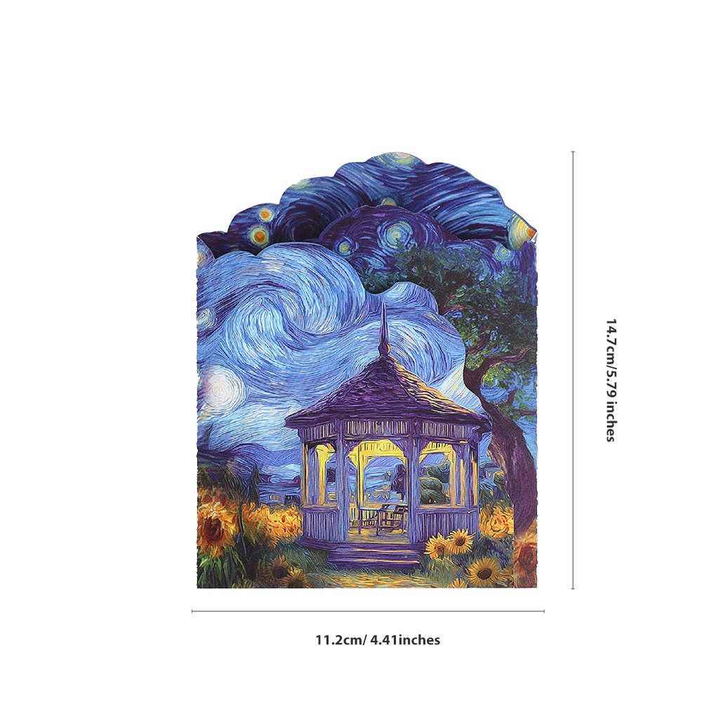 Van Gogh Starry Night Cat Greeting Card