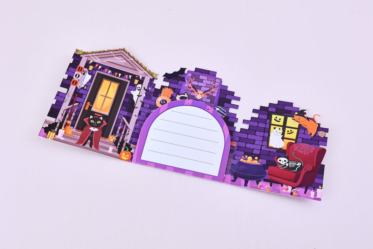 Halloween Cat Double Door Card