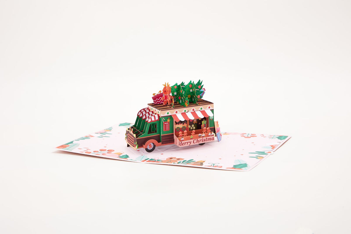 Gingerbread Man Food Truck 3D Pop Up Card