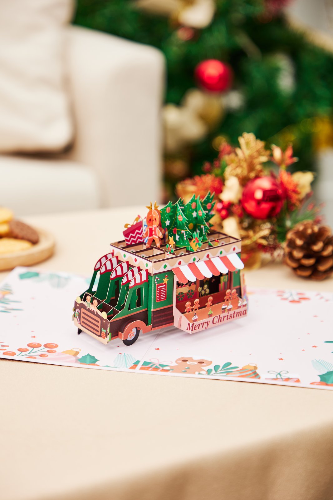 Gingerbread Man Food Truck 3D Pop Up Card