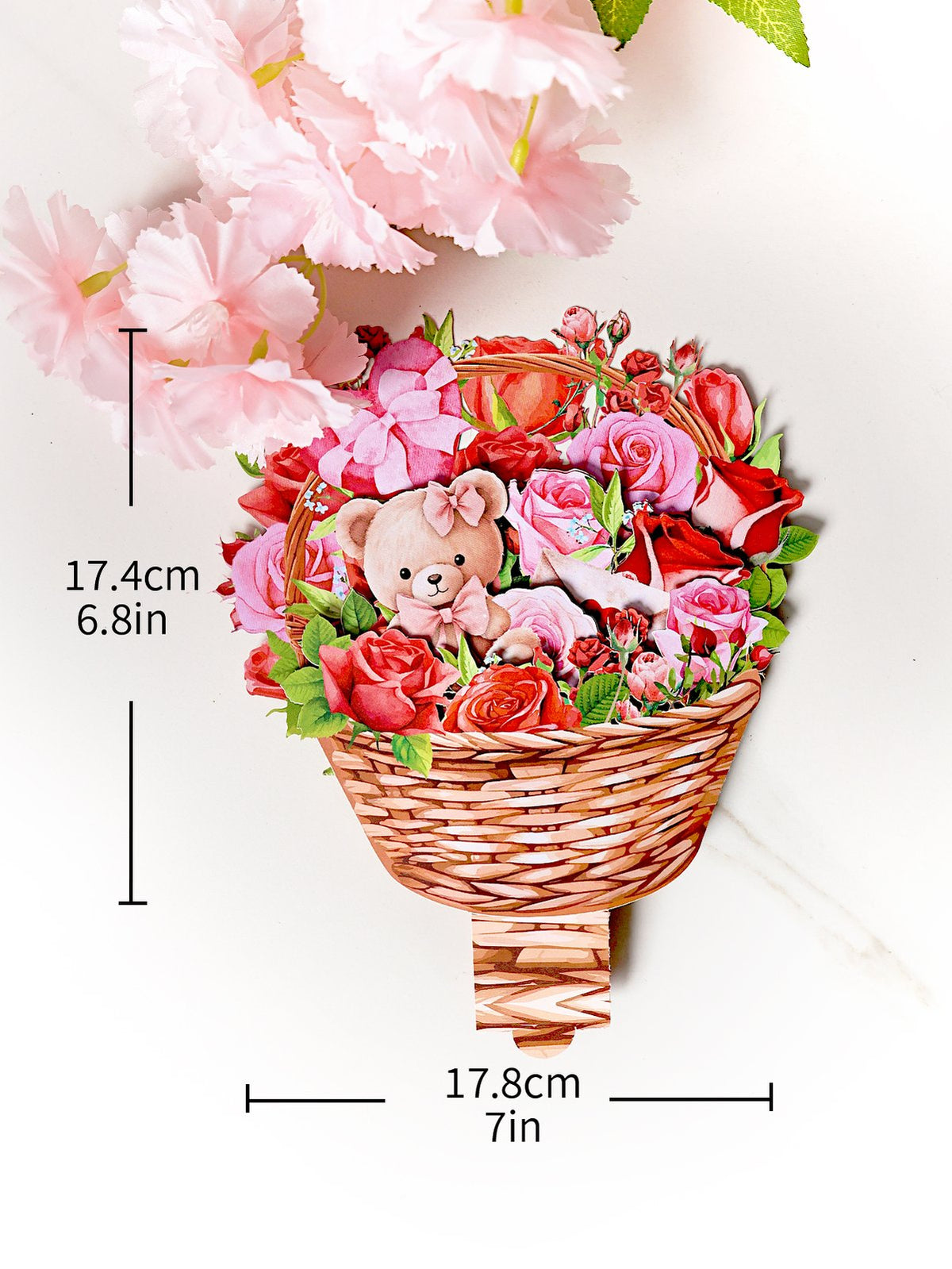 Rose Basket Pop Up Card