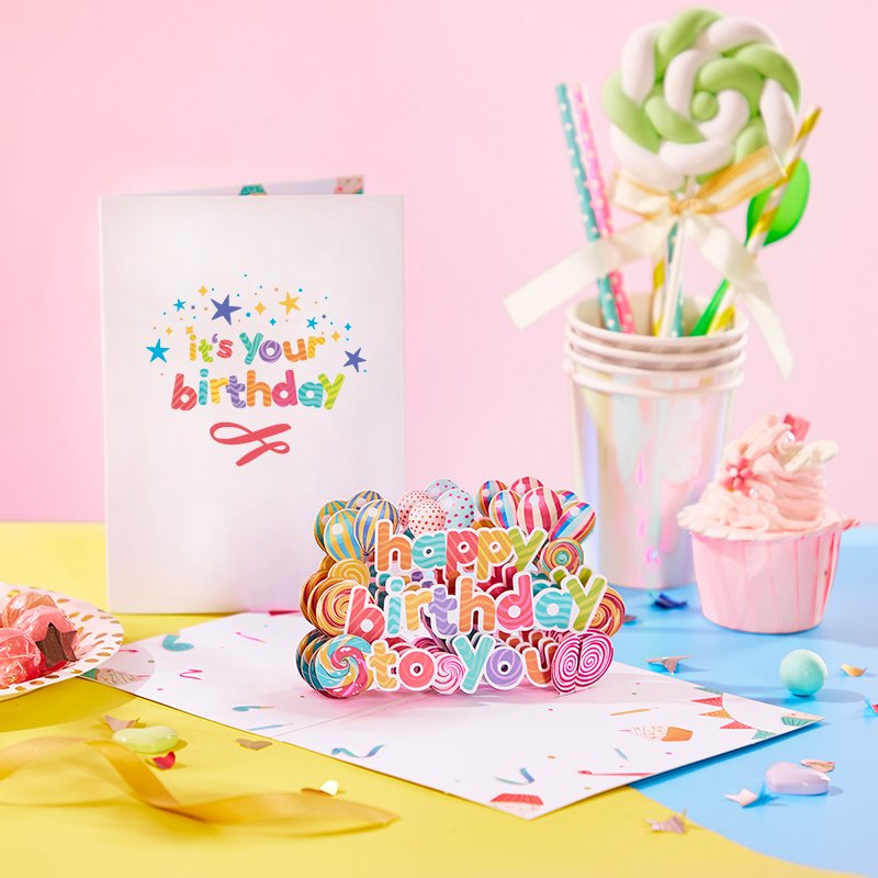 Lollipop Birthday Pop Up Card