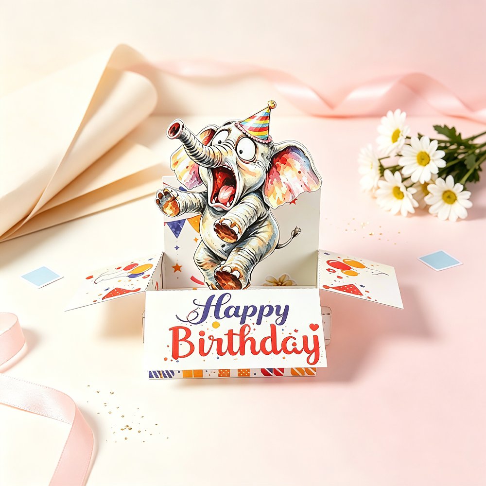 Elephant Birthday Box Card