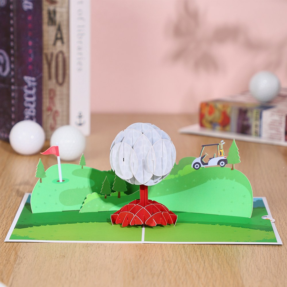 Golf Course 3D Pop Up Greeting Card