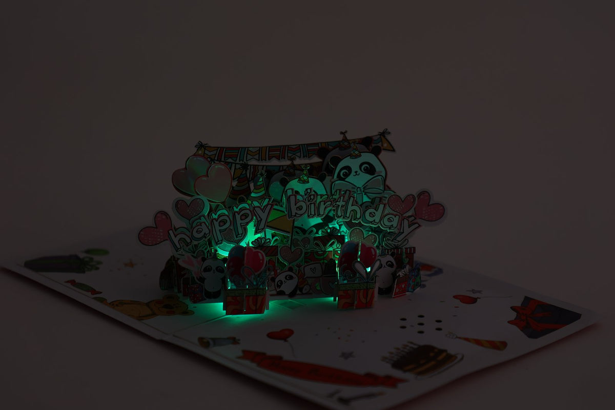 Panda Music 3D Pop Up Card