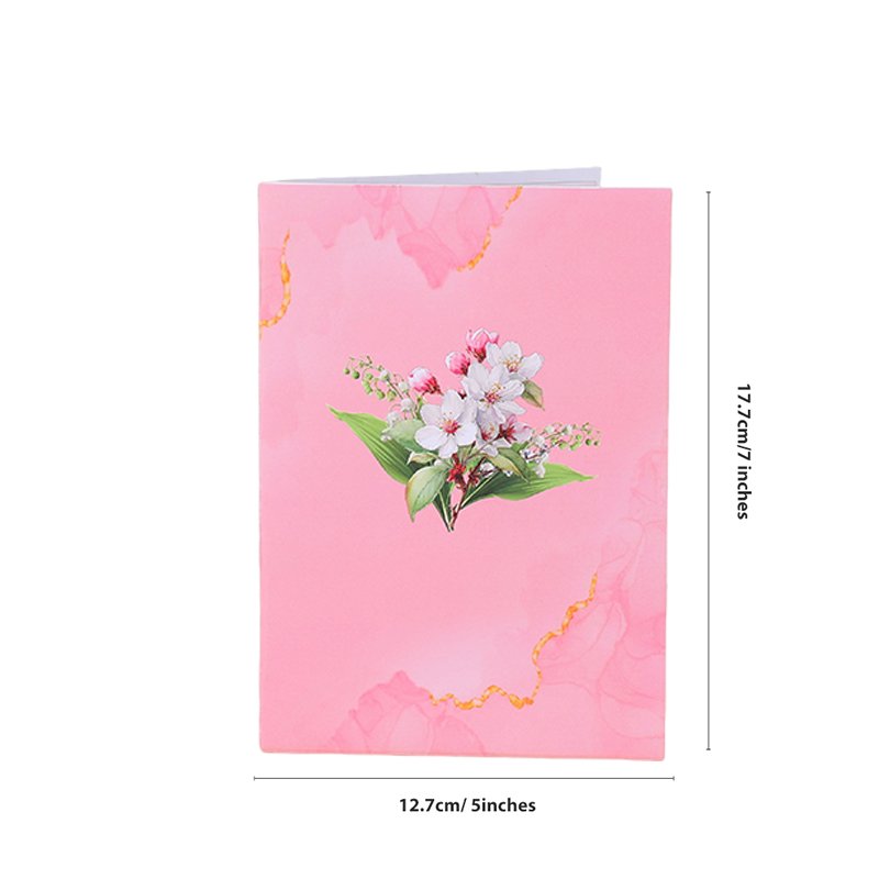 Lily Of The Valley & Mountain Flower Floral Branch Greeting Card