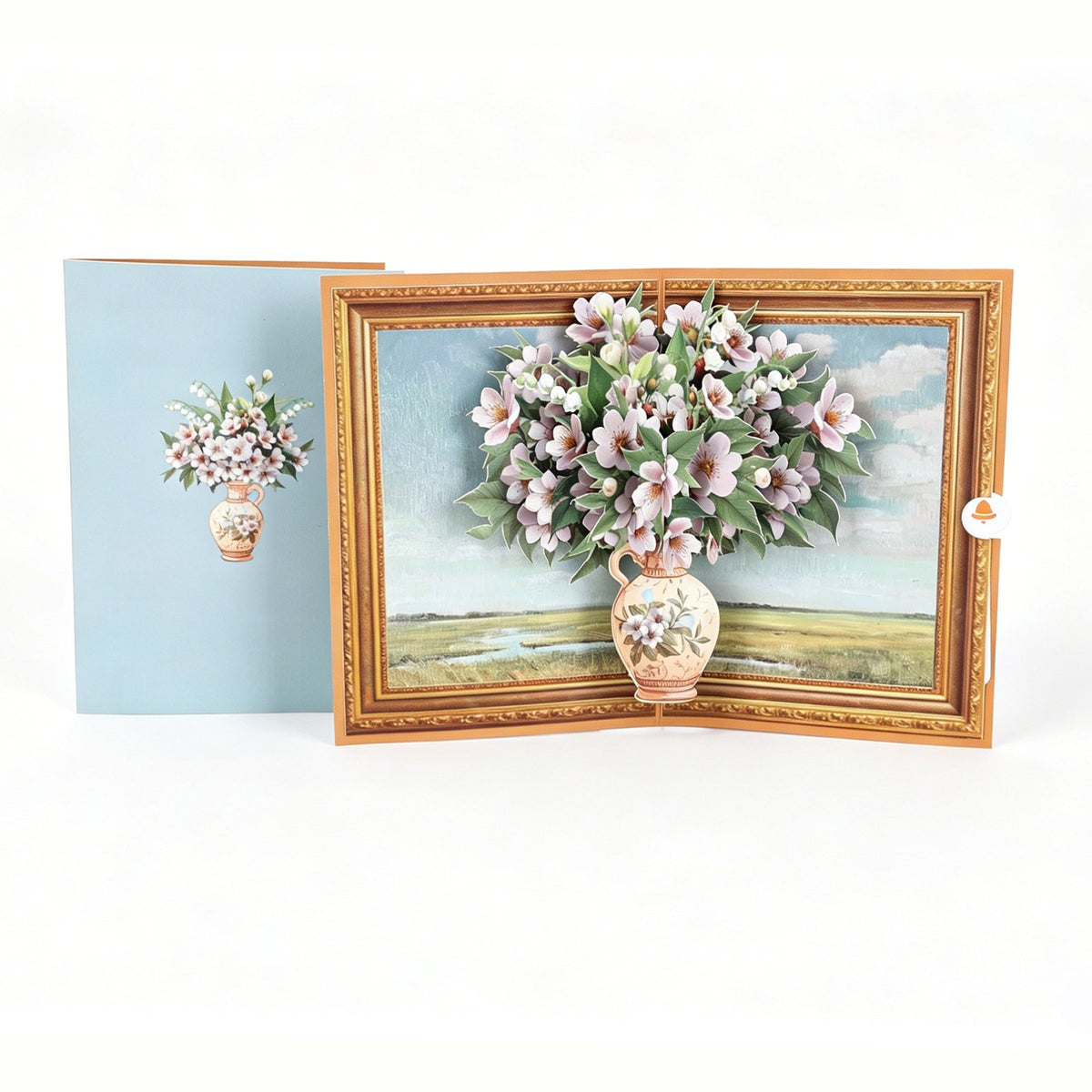 Vintage Lily Of The Valley Flower Vase 3D Pop Up Card