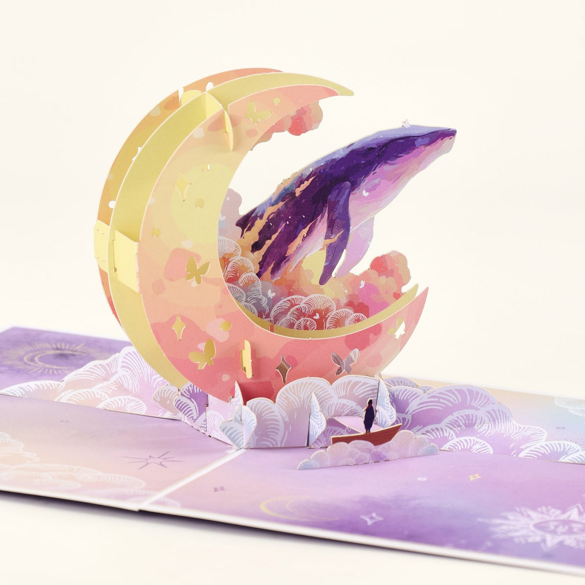 Moon Whale 3D Pop Up Card