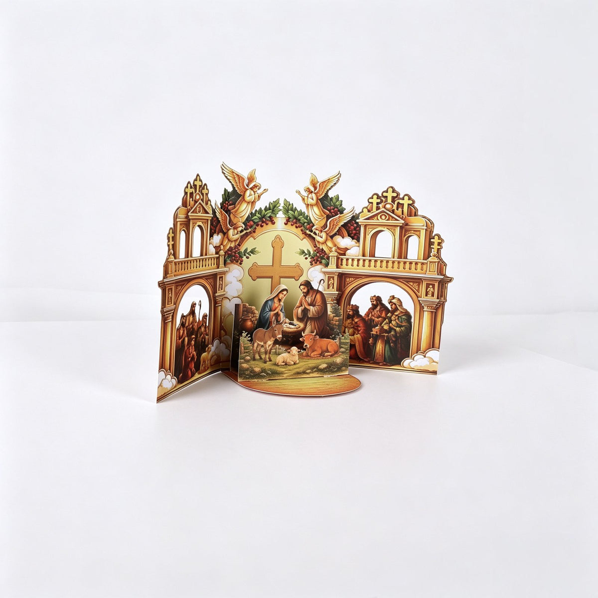 Nativity Double Door Pop Up Card