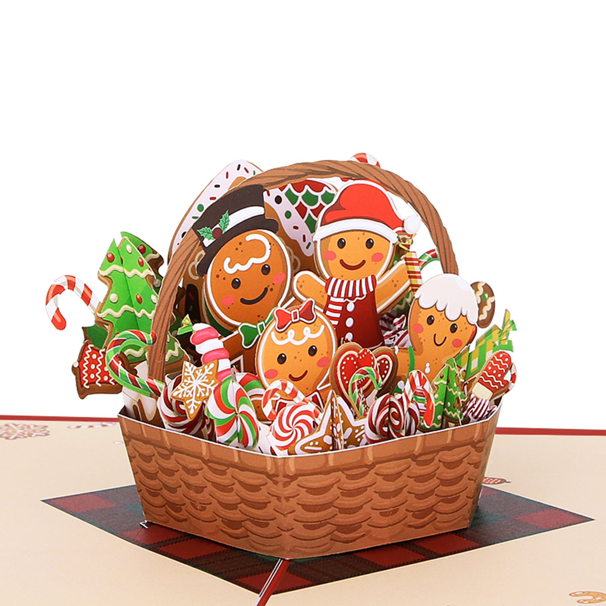 Gingerbread Man Basket 3D Pop Up Card