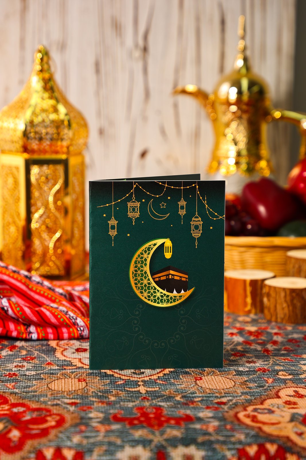 Mecca Kaaba Moon Greeting Card